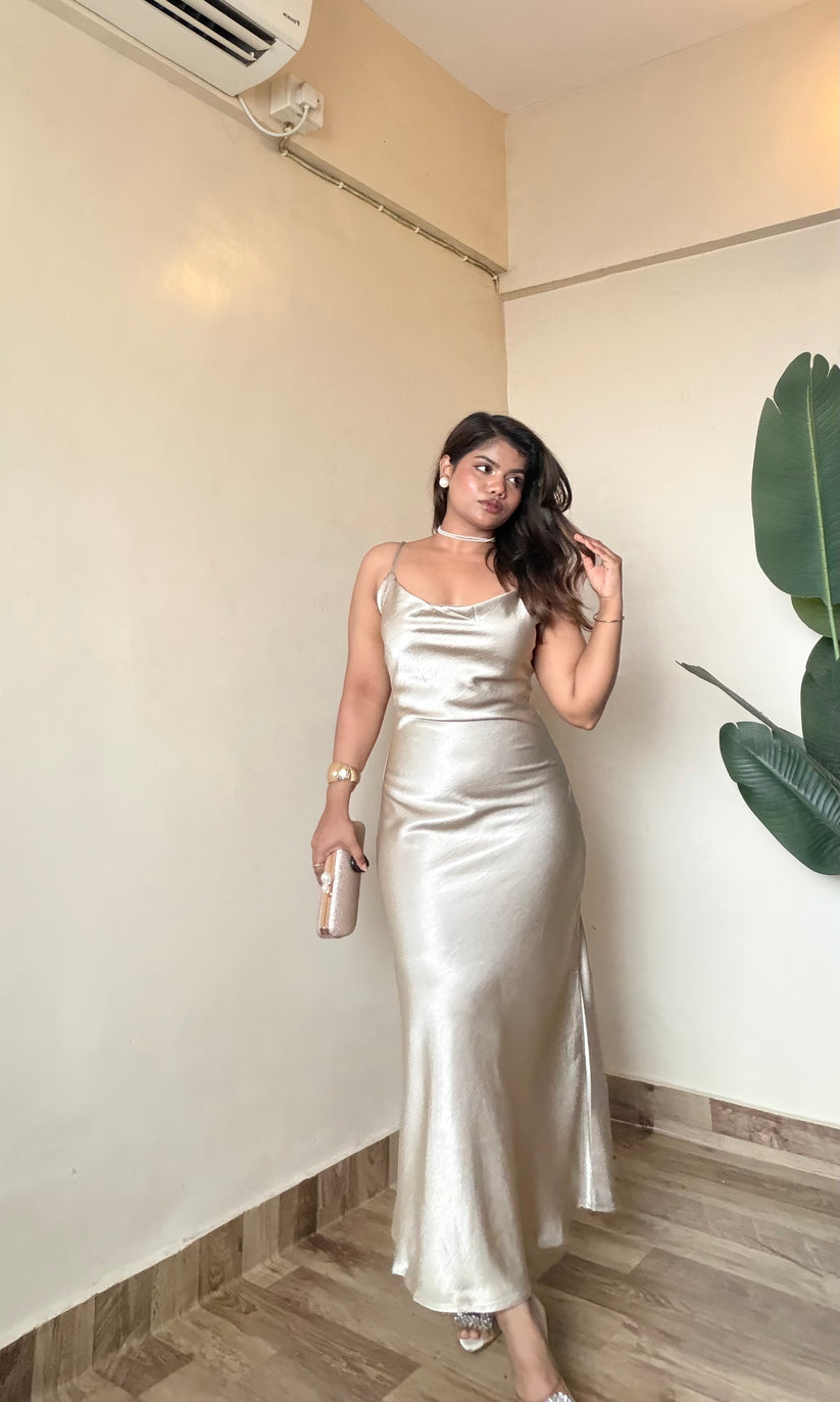 Red Satin Slip Dress