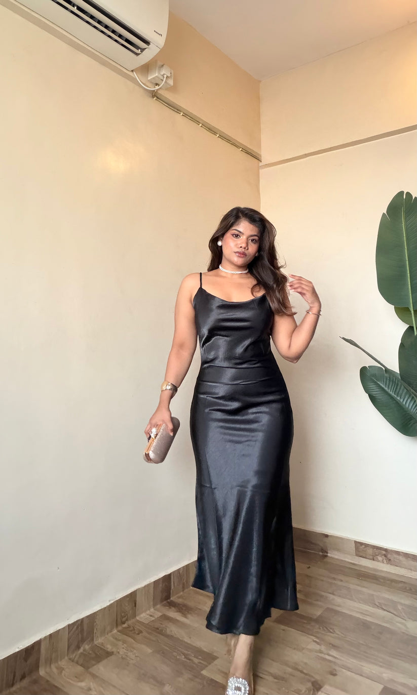 Red Satin Slip Dress