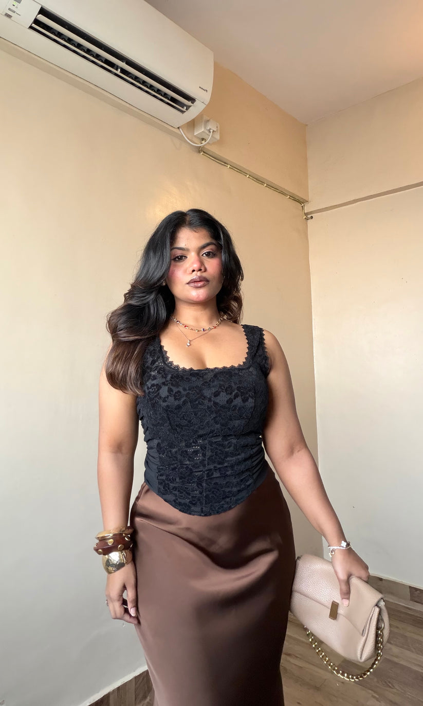 Bestseller Premium Brown Satin Skirt
