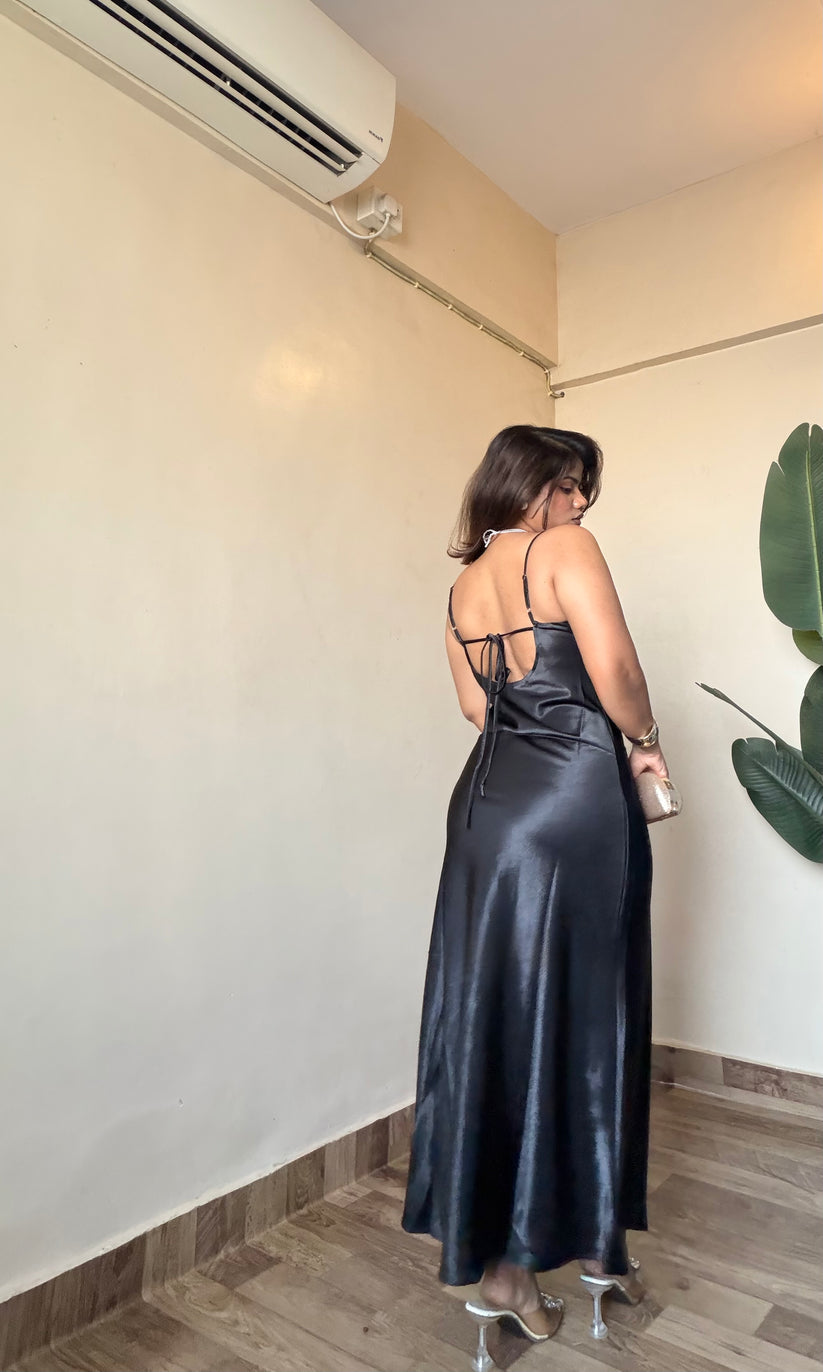 Red Satin Slip Dress