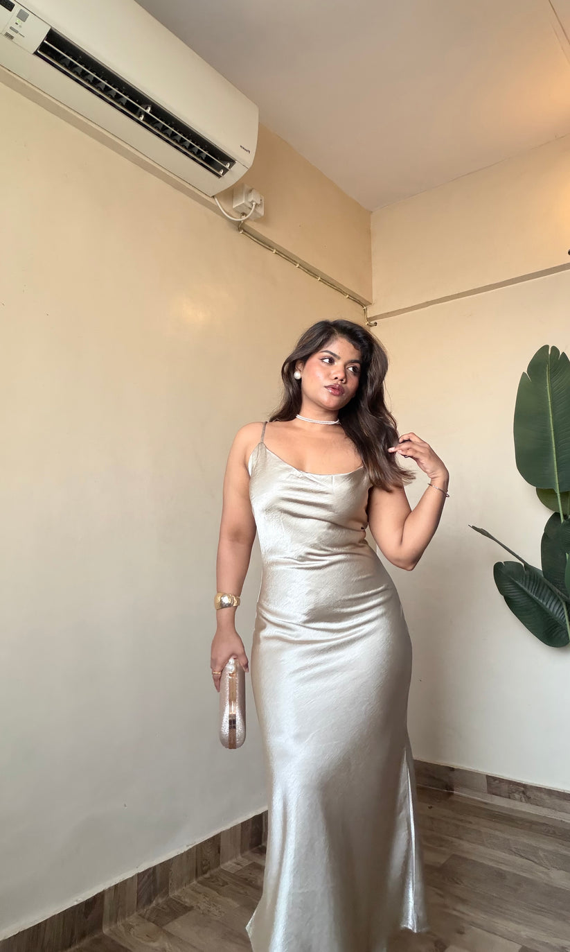 Red Satin Slip Dress