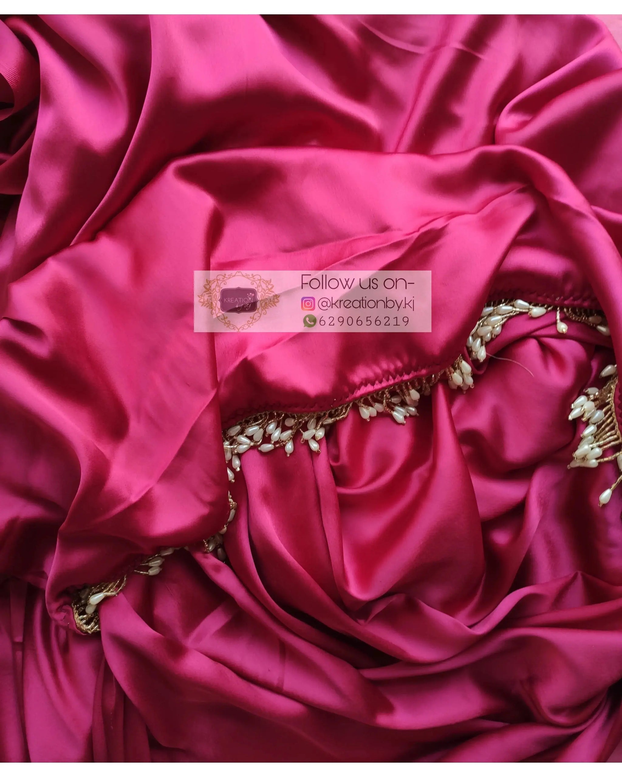 Hot Pink Satin Silk One Minute Saree