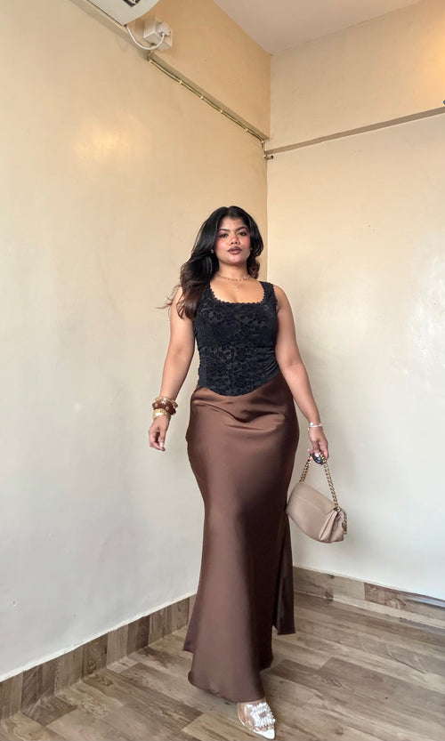 Bestseller Premium Brown Satin Skirt