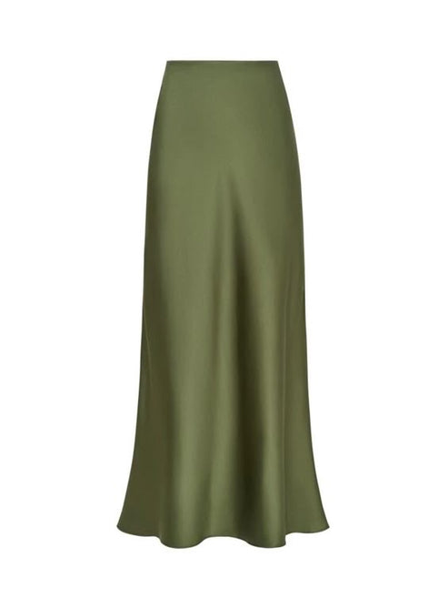 Bestseller Premium Olive Green Satin Skirt