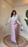 Premium Mauve Pink Satin Skirt